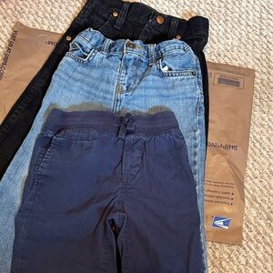 Wrangler , GAP and the children’s place Pants - Navy and Light Blue, black